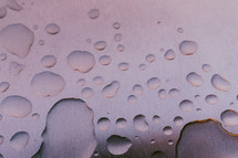 water droplets on metal 