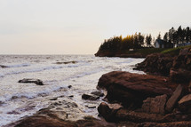rocks along a coastal shore 