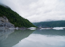 Misty Mountain Forest and Lake in Valdez, Alaska 
