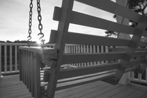 porch swing and railing 