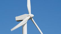 Detail of a wind turbine while spinning