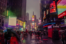 Times Square in the rain 