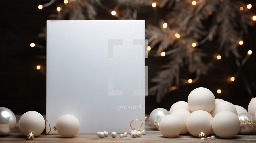 An empty Christmas card with space for copy and warm greetings. A mockup for your design. 