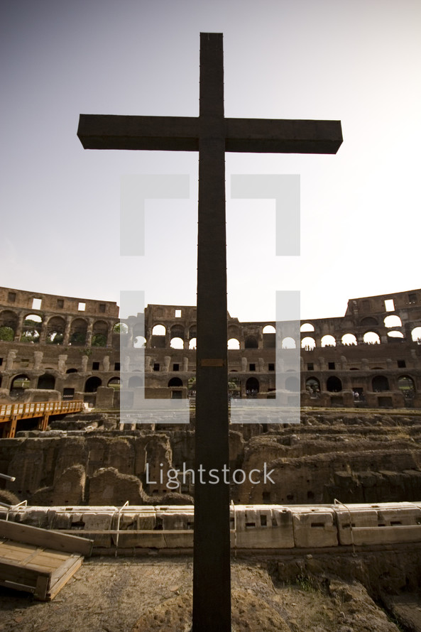 cross in Coliseum in Rome