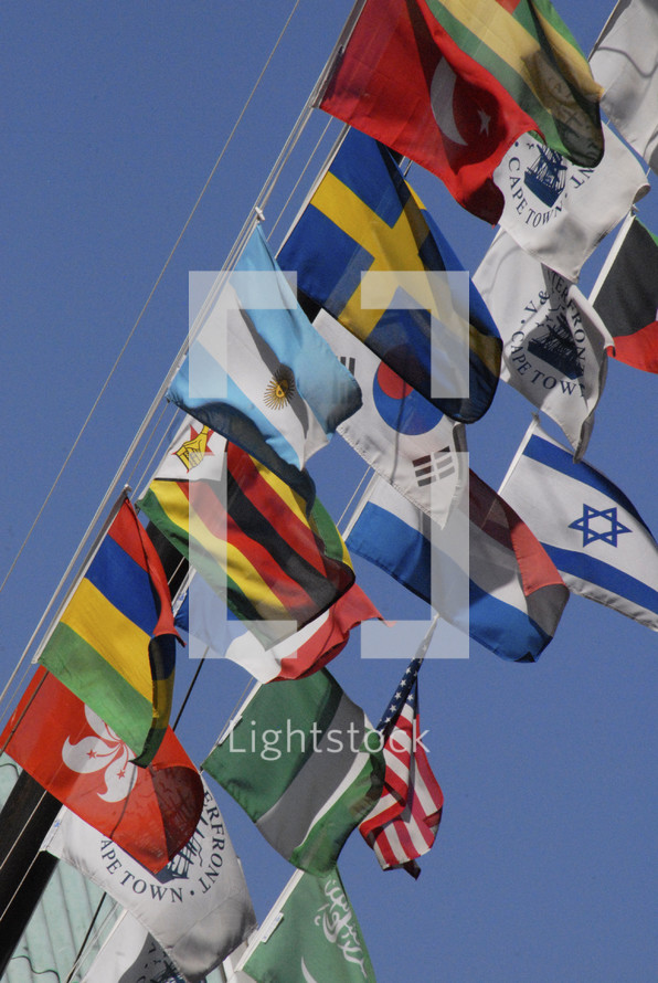 Flags from many nations 