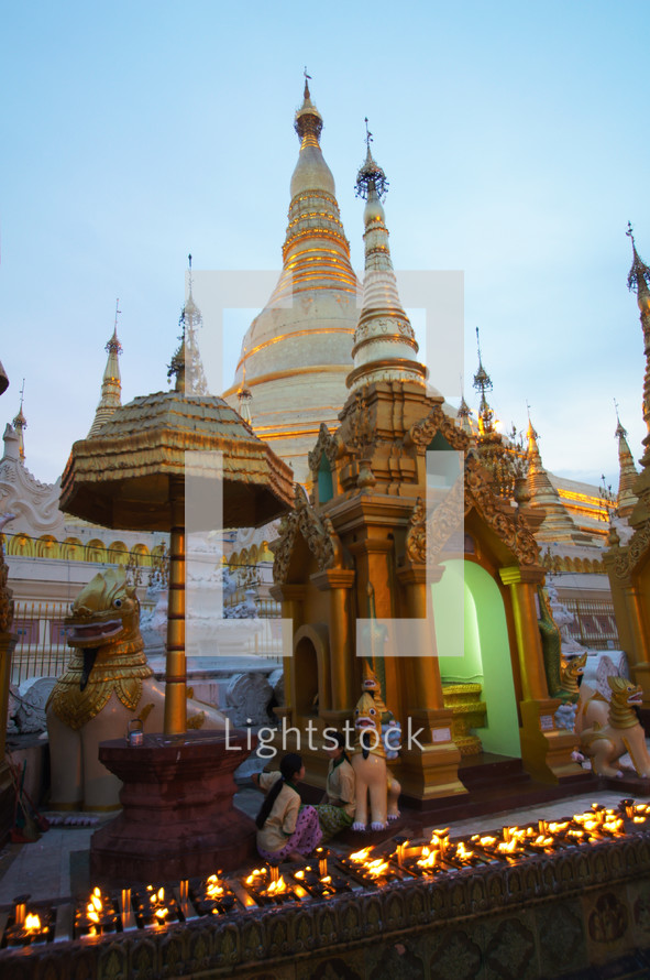 The Shwedagon Pagoda in Yangon, Myanmar