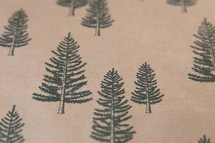 pine trees wrapping paper 