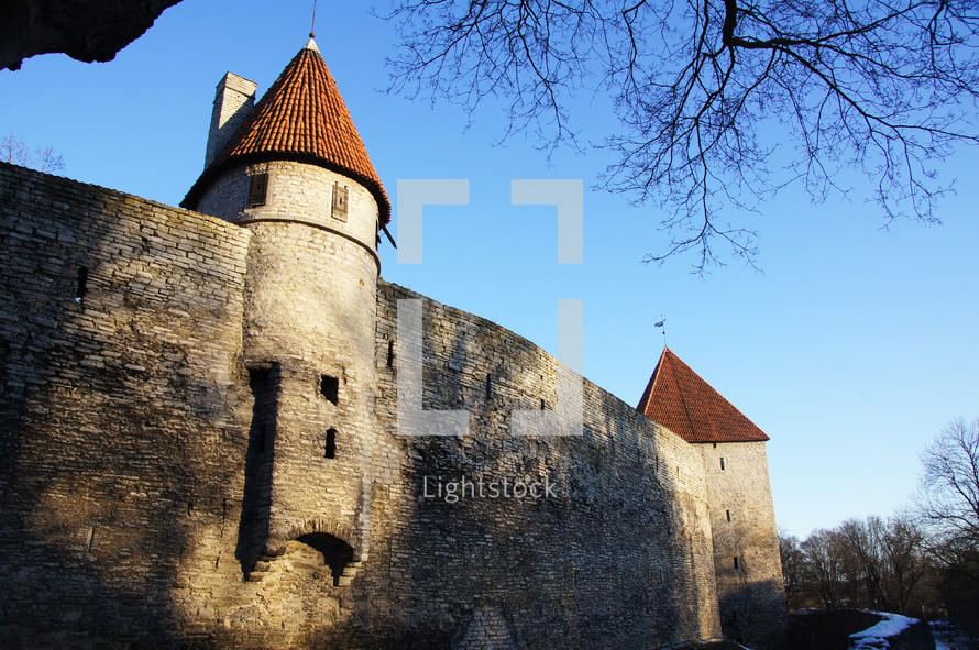 Castle wall and tower