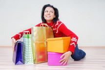 a woman hoarding gifts 