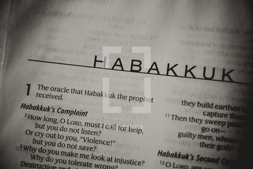Open Bible in book of Habakkuk