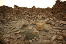 ruins, stacked, piles, stones, rocks, crumbling, walls