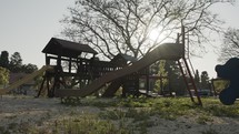 Abandoned playground with no people due to corona virus outbreak