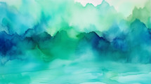 Watercolor green and blue background. 