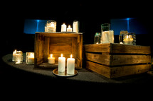 candle display on stage 