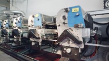 Large printing machine in a printing factory