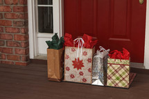 gifts at a doorstep 