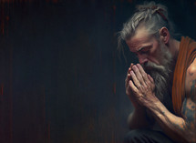 Man praying for salvation with a repentant heart
