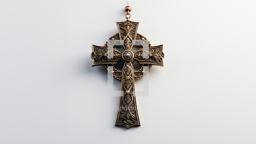 An ancient Pilgrim cross made of wood and metal. 