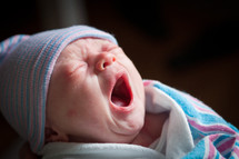 newborn yawning 