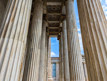 Building with a Greece pillars