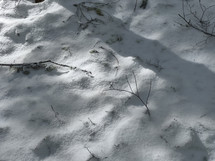 Background of snow with light and shadows