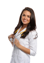 female doctor holding a stethoscope