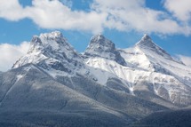 mountain peaks with snow