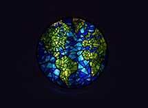 world stained glass window 
