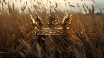 Jewel studded crown in a field of wheat