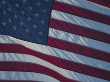 Close up of a furling American flag