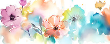 Abstract art. Colorful painting art of a spring flower meadow. Floral watercolor background.