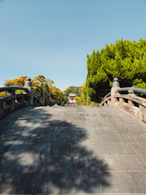 Old Japanese Bridge With Light And Shadows 