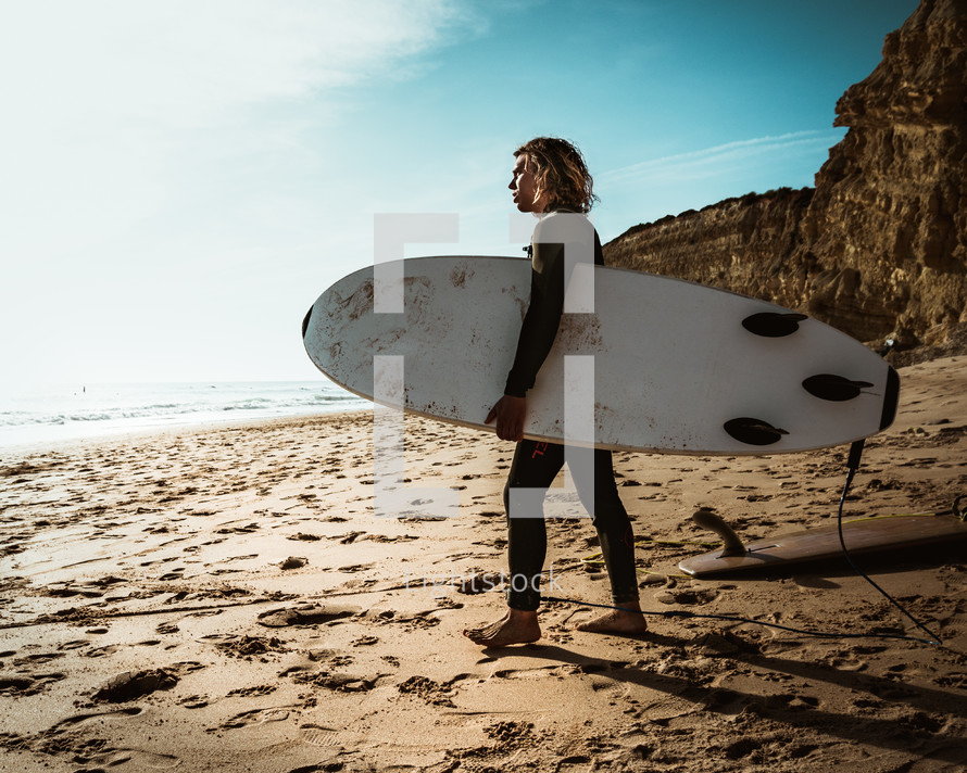surfer on a beach 