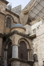 fixing an old Catholic church on Holy site in Old Jerusalem