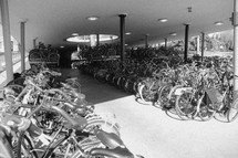bicycles in a parking garage in the Netherlands 