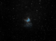 A small blue nebula in outer space