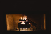 fire in a fireplace 