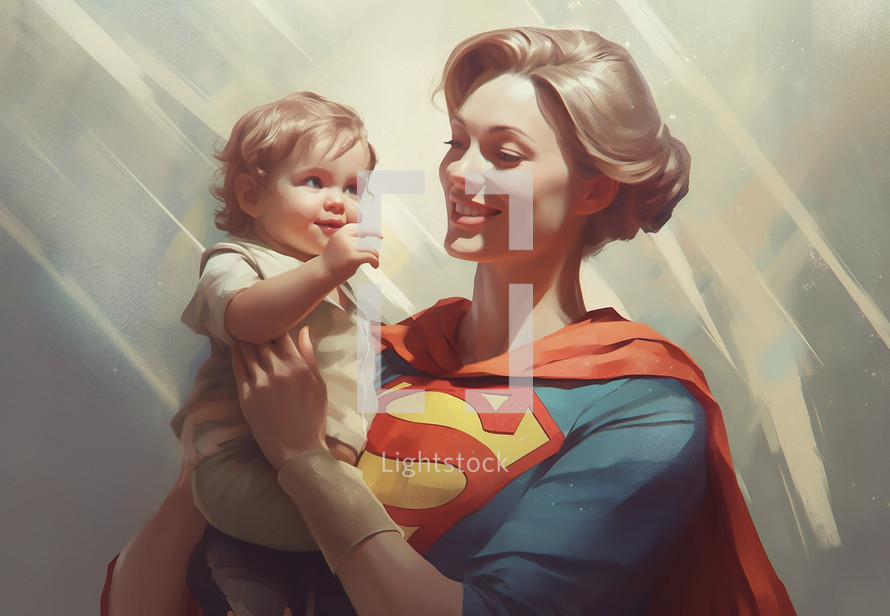 Super Mom and baby