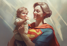 Super Mom and baby