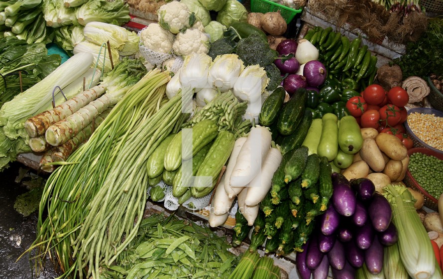 Vegetables at a street side market 