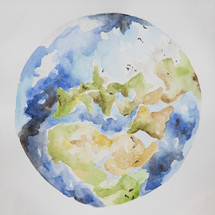 watercolor Earth illustration. 