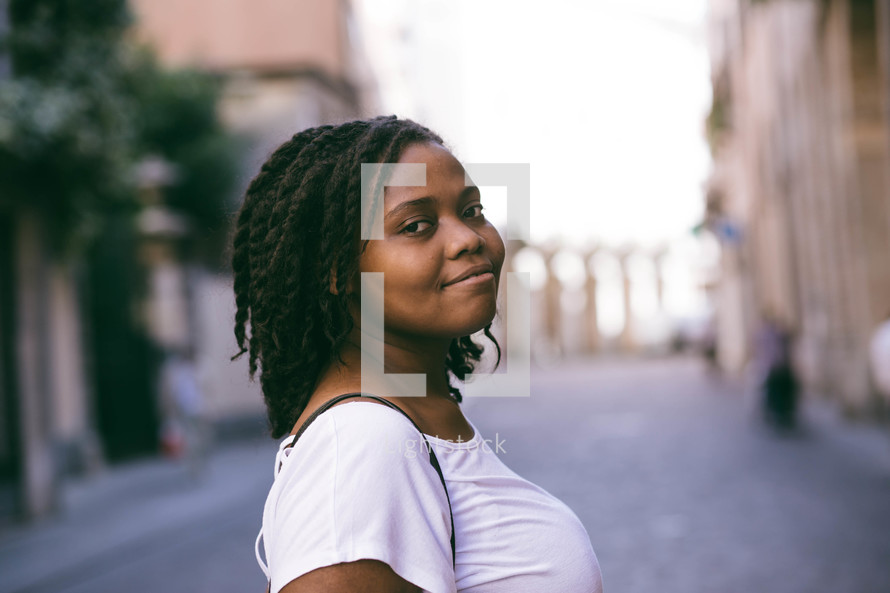 side profile of an African American woman 