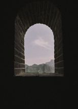 arched window at the great wall