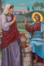 Jesus with the woman at the well 