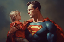 Super dad and child