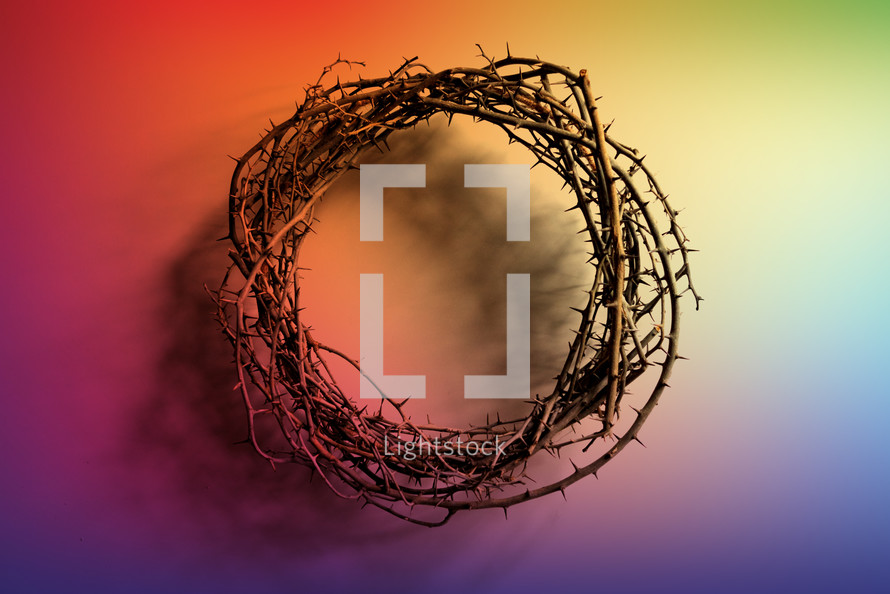 colorful background with crown of thorns 