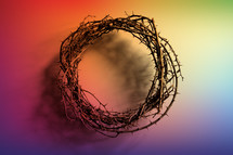 colorful background with crown of thorns 