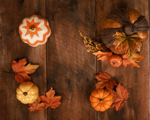 fall background on wood 