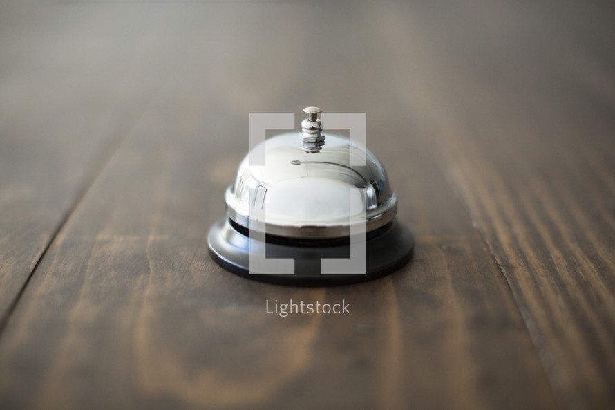 Service Bell On A Wood Table Top