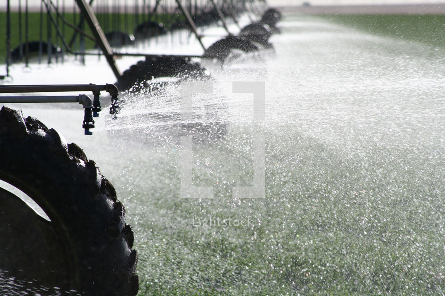 irrigation system spraying water 